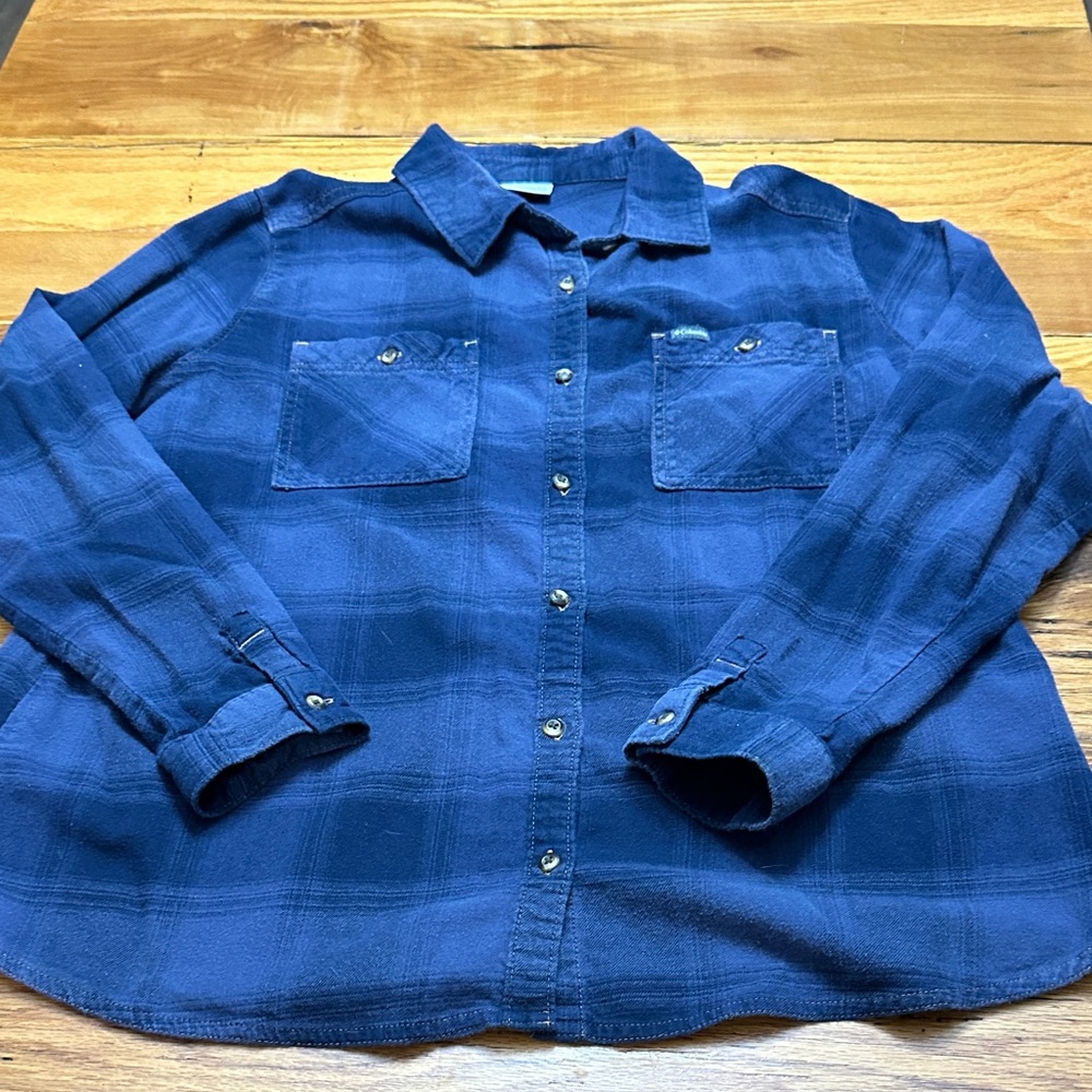 Columbia Navy Plaid Flannel Shirt